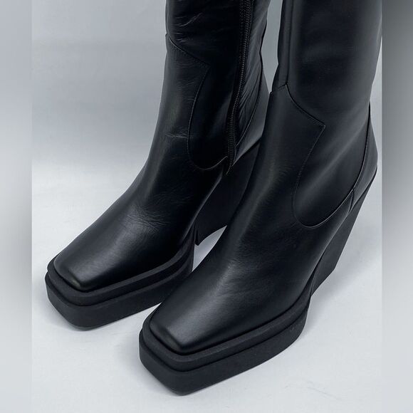 Gia Borghini  Texan Leather Platform Knee-High Boots size 37 - Picture 4 of 13